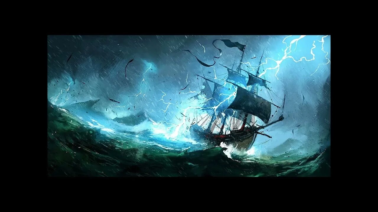 Back to 2023. Корабль в шторм. Пиратский корабль. Парусник в шторм. Корабль шторм молния.
