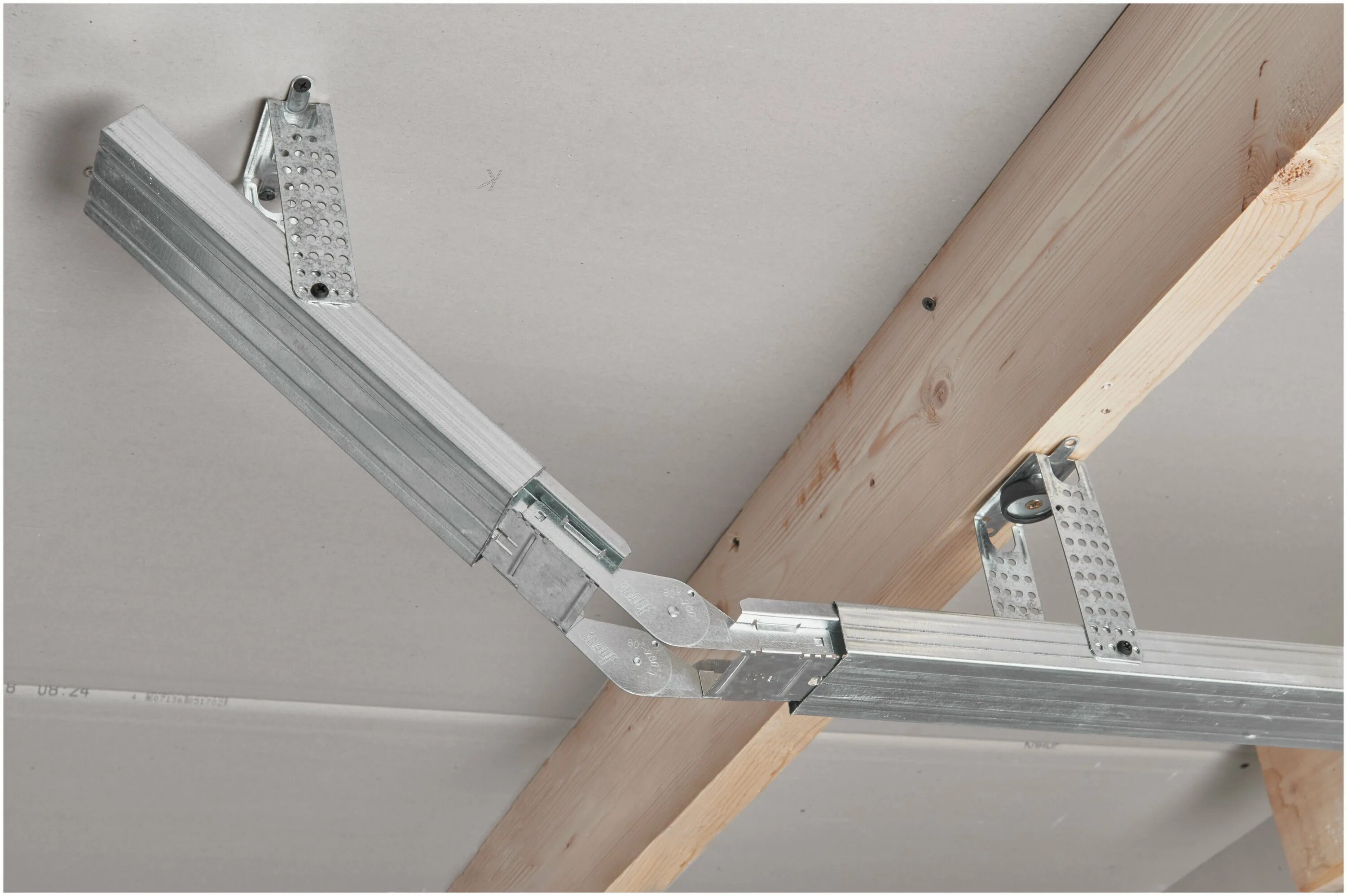 Крепление подвесов для гипсокартона. Подвес профиля п 60х27. Крепеж кнауф для гипсокартона. Подвес прямой кнауф пп60х27. Крепление подвесов для гипсокартона.