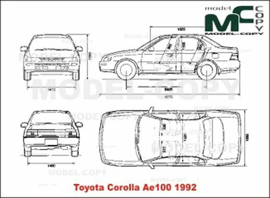 Toyota Corolla 100 габариты. Габариты Тойота Королла 110 кузов. Тойота Королла 100 кузов габариты. Чертеж Toyota Corolla e100.