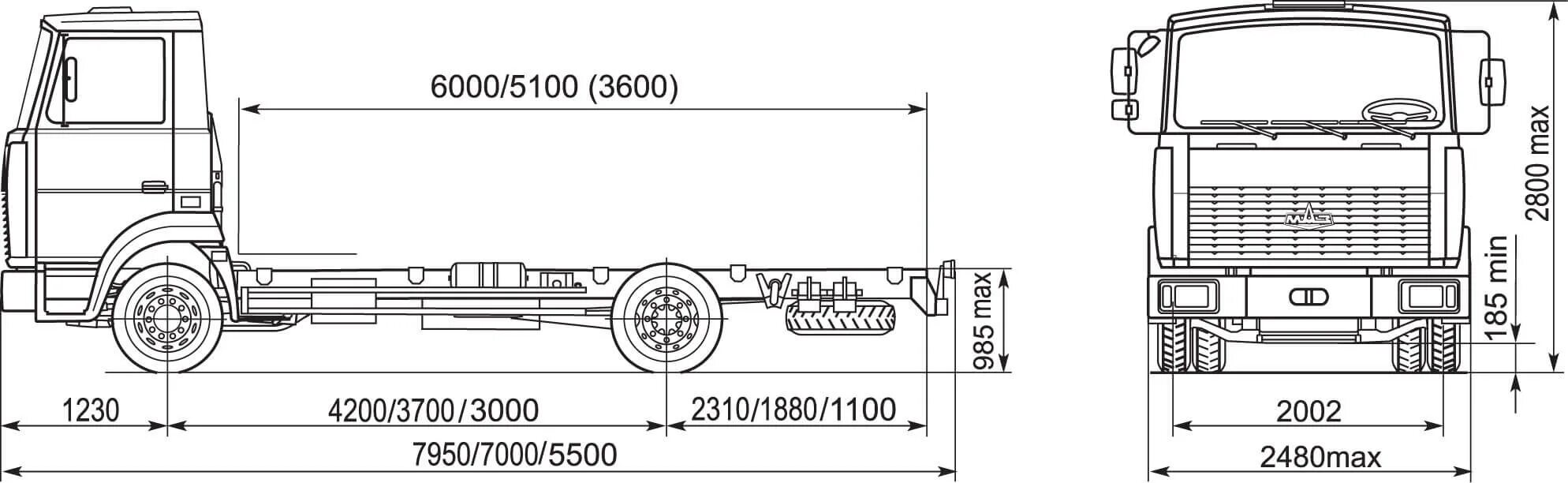Маз расстояние. МАЗ-4370 «зубрёнок» габариты. МАЗ 4370 габариты кузова. МАЗ Зубренок габариты кузова. МАЗ 4370 Зубренок технические характеристики.
