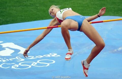 Naked high jump.