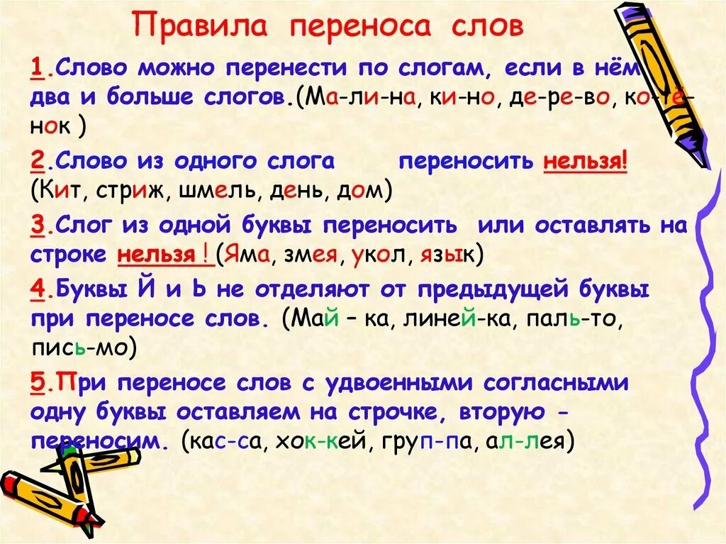 Слава доя переноса 3 класс. Правила переноса слов. Перенос с одной строки на другую. Правило переноса слова слог. Можно ди д