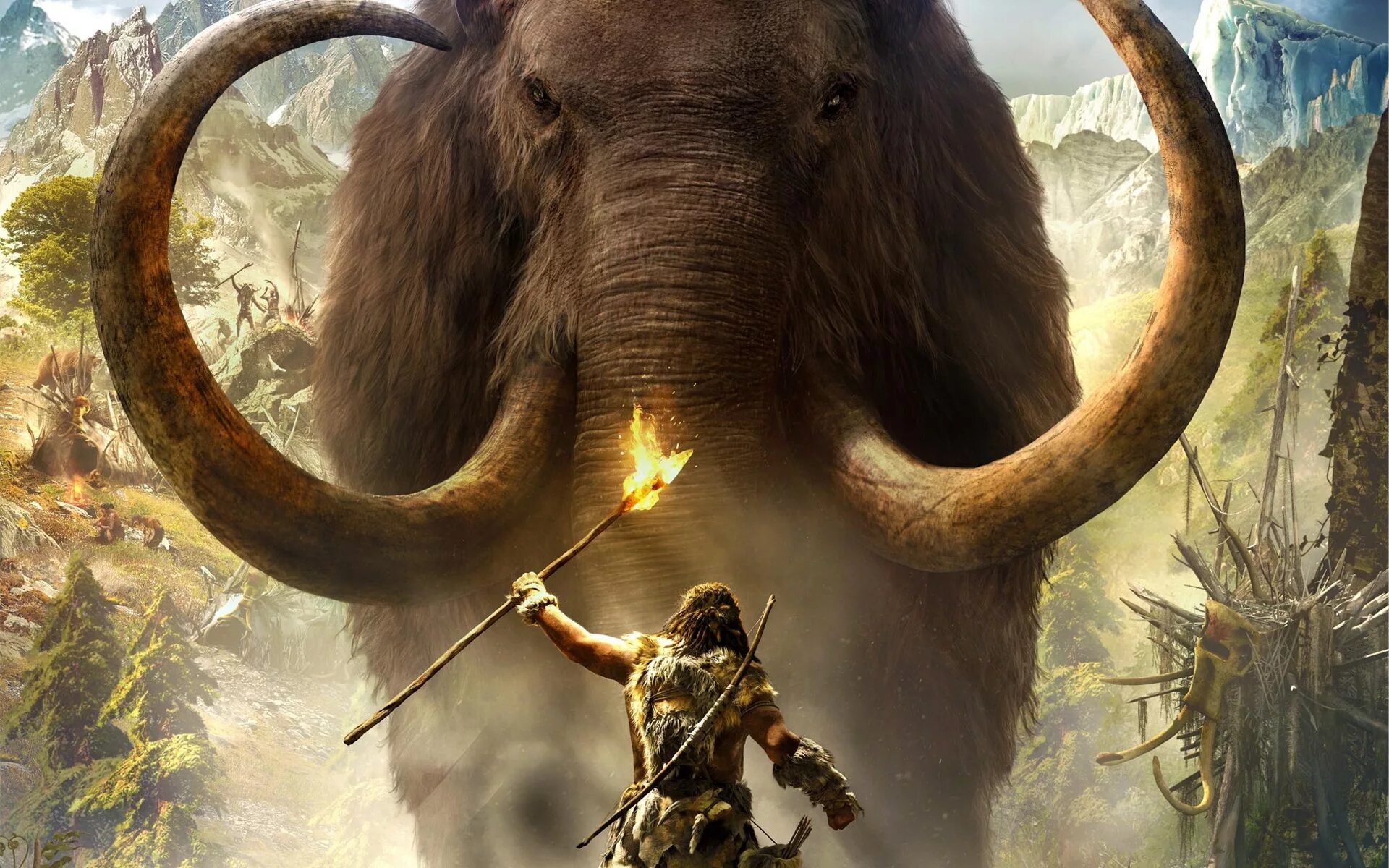 Первобытные мамонты. Far Cry Primal Mammoth. Far Cry Primal Саблезубый тигр. Far Cry Primal Постер. Мамонт фар край примал.