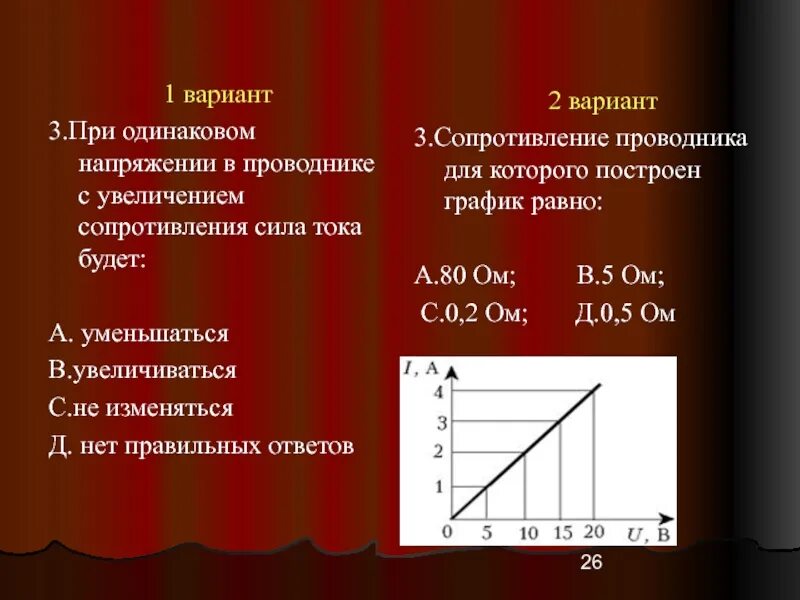 При увеличении резистора напряжение