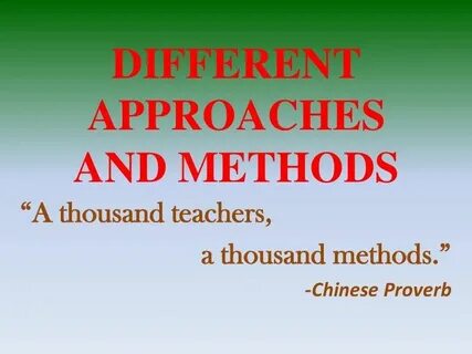 Teaching approaches