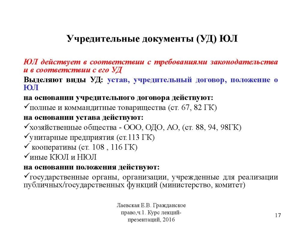 Учредительным документом организации является