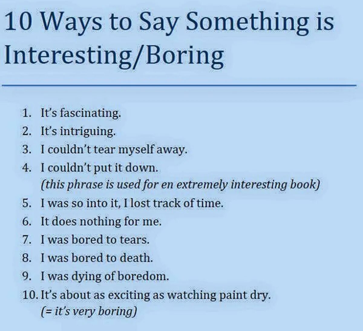 Like ways to say. Interesting phrases in English. Other ways to say interesting. Other ways to say. Other ways to say say.