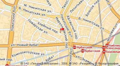 Большая никитская улица москва на карте