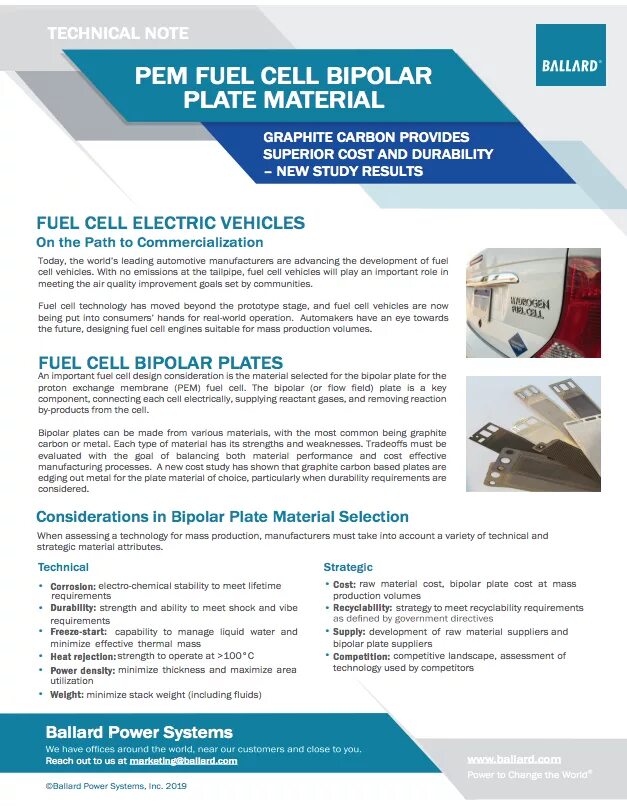 Requirements freeze. Fuel Cell Bipolar Plates.