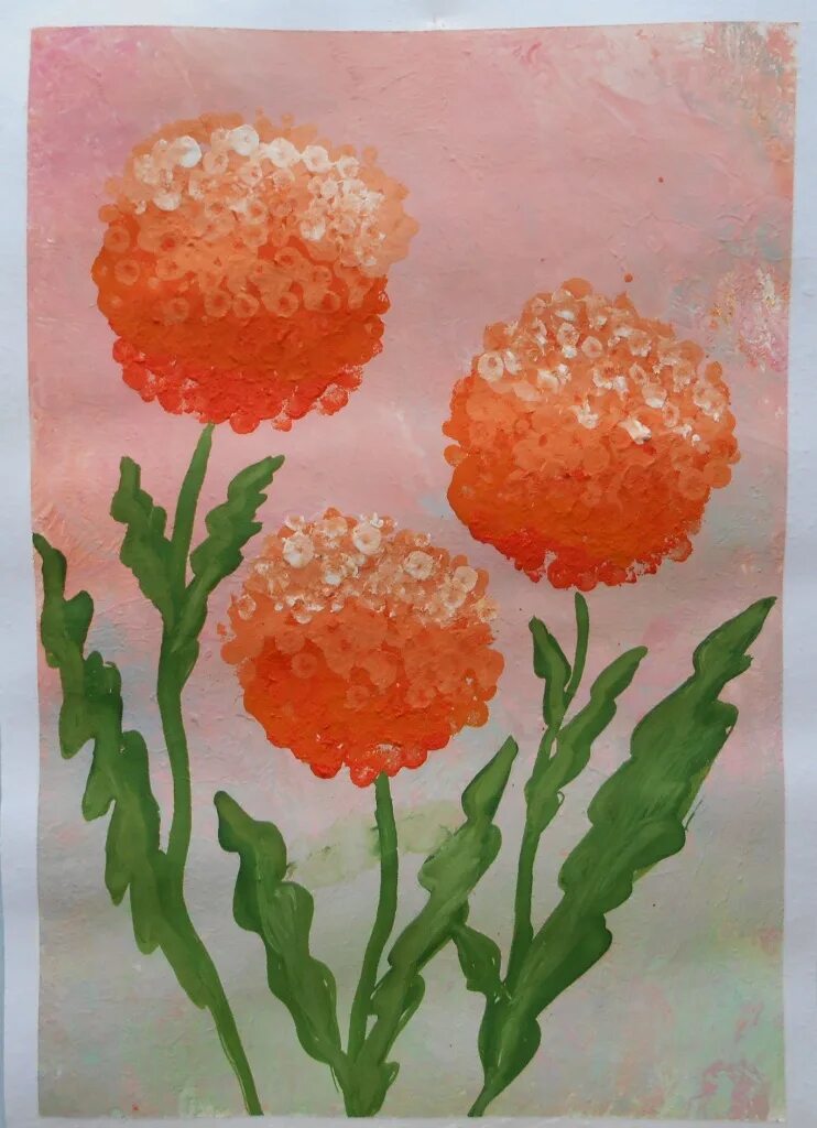 Техника рисования цветка детьми. Техника тычкование ватными палочками. Нетрадиционное рисование. Нетрадиционное рисование цветы. Нетрадиционное рисование в средней группе.