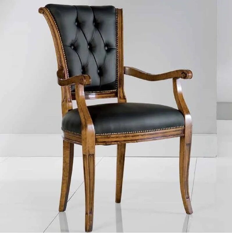 Сн мс. Кожаный стул. Итальянские стулья. Полукресло для кабинета. Дизайнерский кожаный стул.