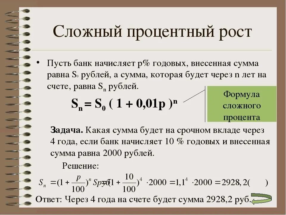 Накопительный счет 14 процентов годовых. Задачи на проценты годовых. Задачи на сложные проценты формула. Формула задачи на процуент. Сложный процент.