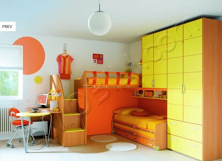 Детские спальни. Детский спальный гарнитур. Функциональная мебель для детской. Детский спальный гарнитур для двоих.