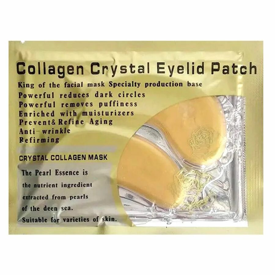 Патчи для глаз Collagen Crystal (золотые). Патчи для глаз Collagen Crystal Eye Mask. [Belov] патчи для глаз коллагеновые. Collagen Crystal eyelid Patch, 1 пара.. Маска-патч для лица Collagen Cristal.