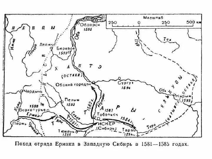 Поход Ермака в Сибирь в 1581-1585 гг. Поход Ермака Тимофеевича в Сибирь. Карта поход Ермака в Сибирь 1581-1585. Поход ермака карта контурная