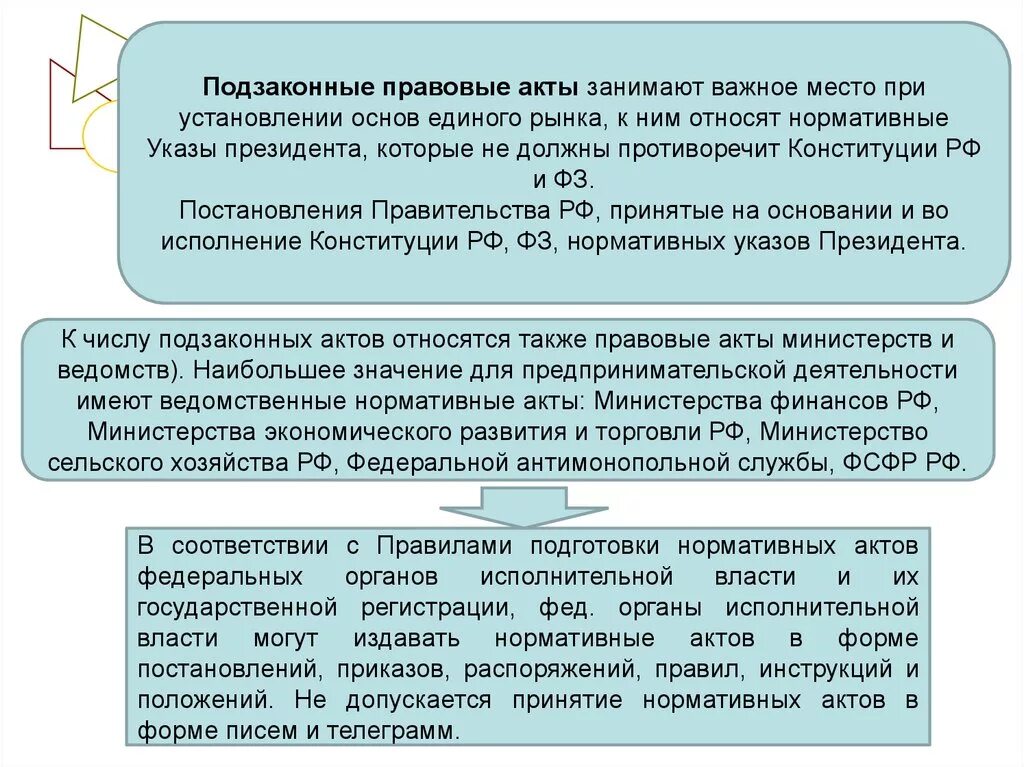 Подзаконные нормативно-правовые акты. Виды подзаконных нормативно-правовых актов. Подзаконные нормативные акты РФ. Характеристика подзаконных нормативно-правовых актов..