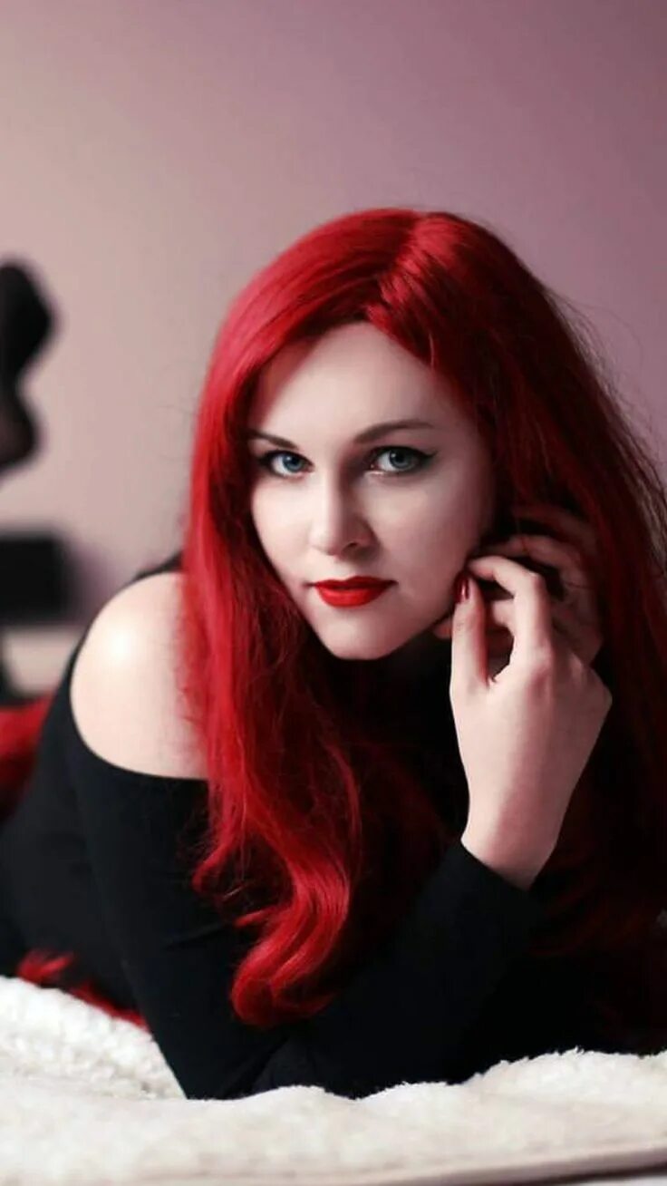 Red hair Gothic girl.