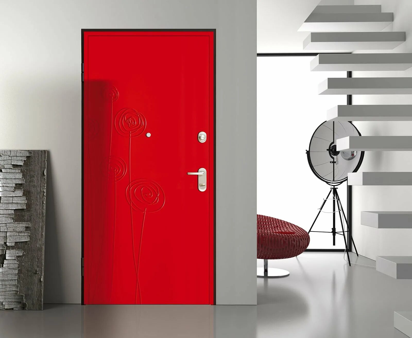 Красная дверь в интерьере. Двери в современном интерьере. Красная межкомнатная дверь. Цветные двери в интерьере.