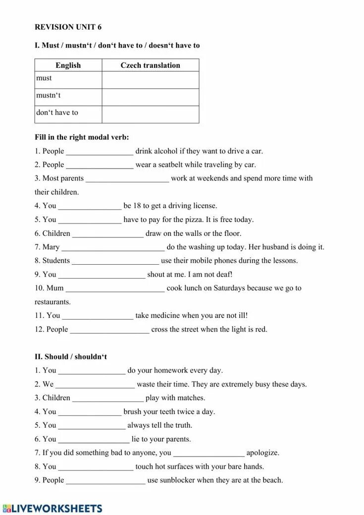 Must mustn t have to упражнения. Modal verbs must have to should Worksheets. Must have to упражнения. Модальные глаголы упражнения. Модальные глаголы в английском языке Worksheets.