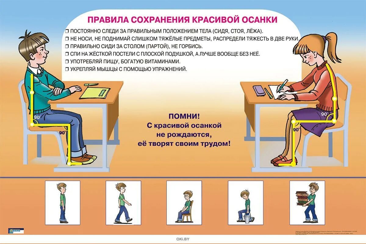 Составь 2 правила сохранения. Правила пральньной осанки. Памятка про осанку. Памятка по сохранению осанки. Правила правиь Ной осанки.