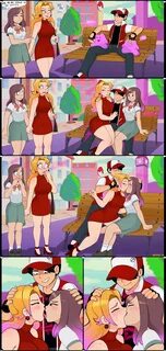 shadman, ditto, comic, 2girls, kissing, pokemon, yuri.