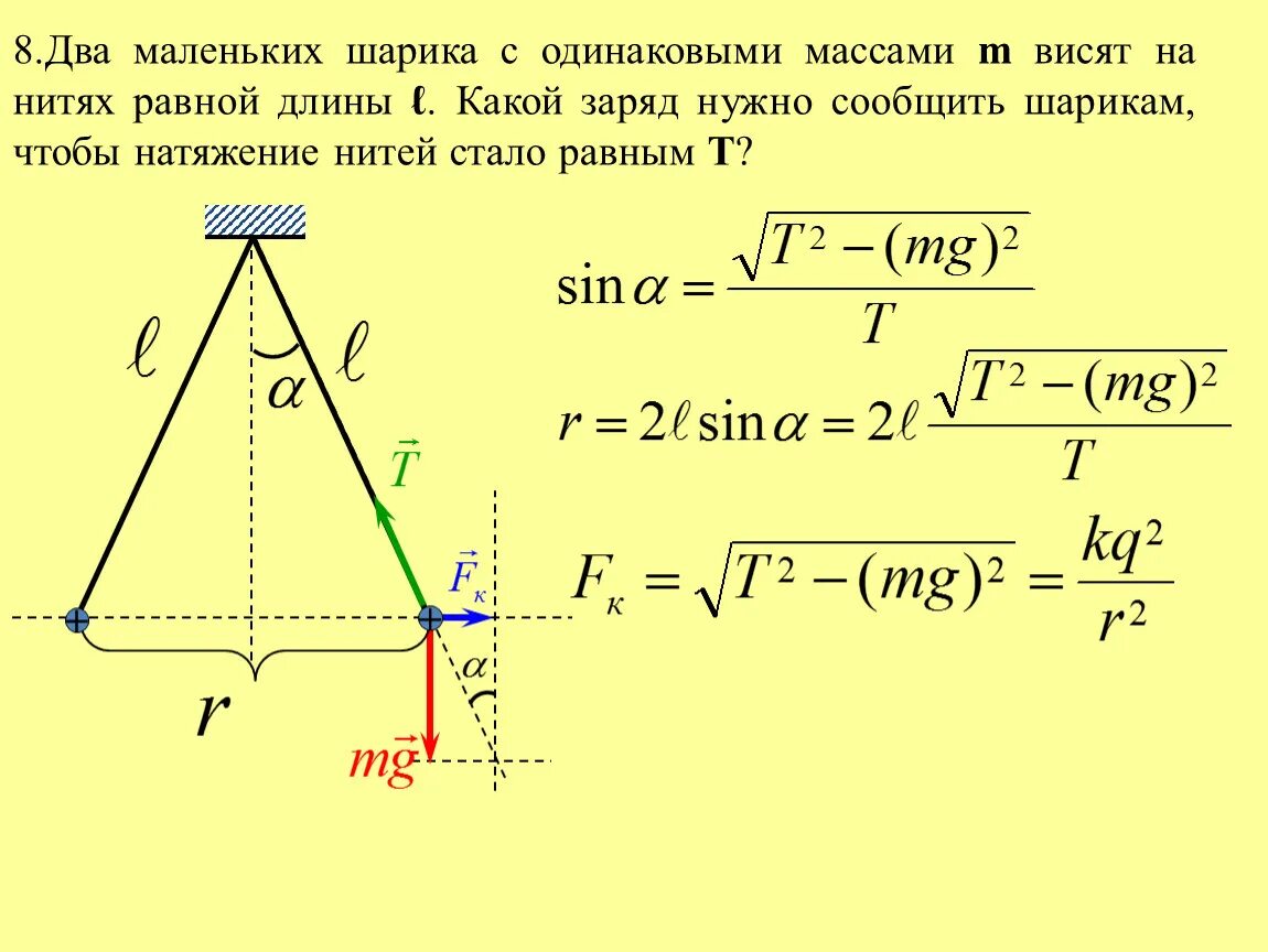 На шелковой нити в воздухе висит. Два одинаковых шарика подвешены на нитях. Два одинаковых шарика массой м. Два маленьких шарика. Два одинаковых шарика подвешены на нитях длиной 1м.