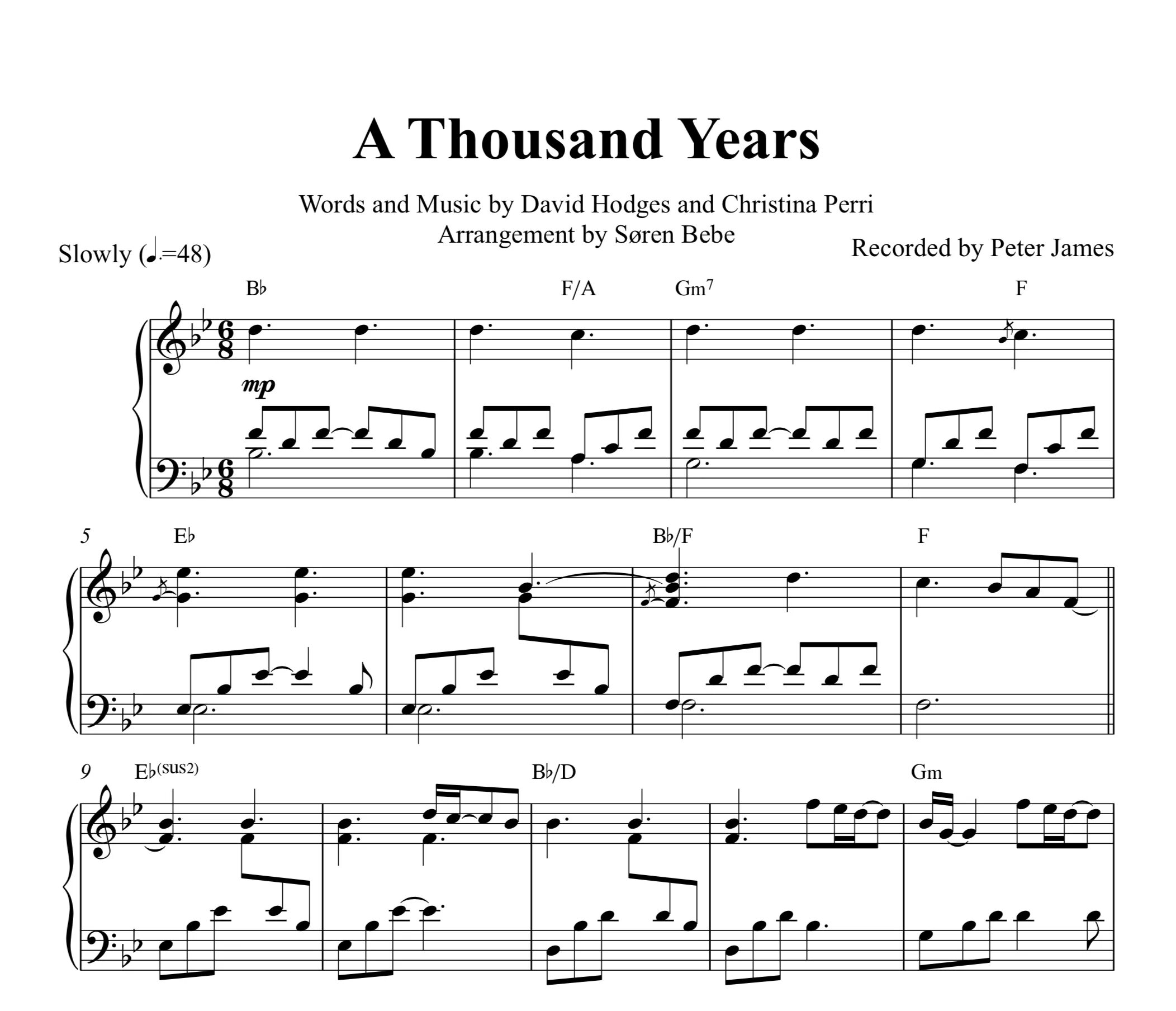 5 thousand years. A Thousand years Christina Perri Ноты для фортепиано. A Thousand years Christina Perri на пианино Ноты.