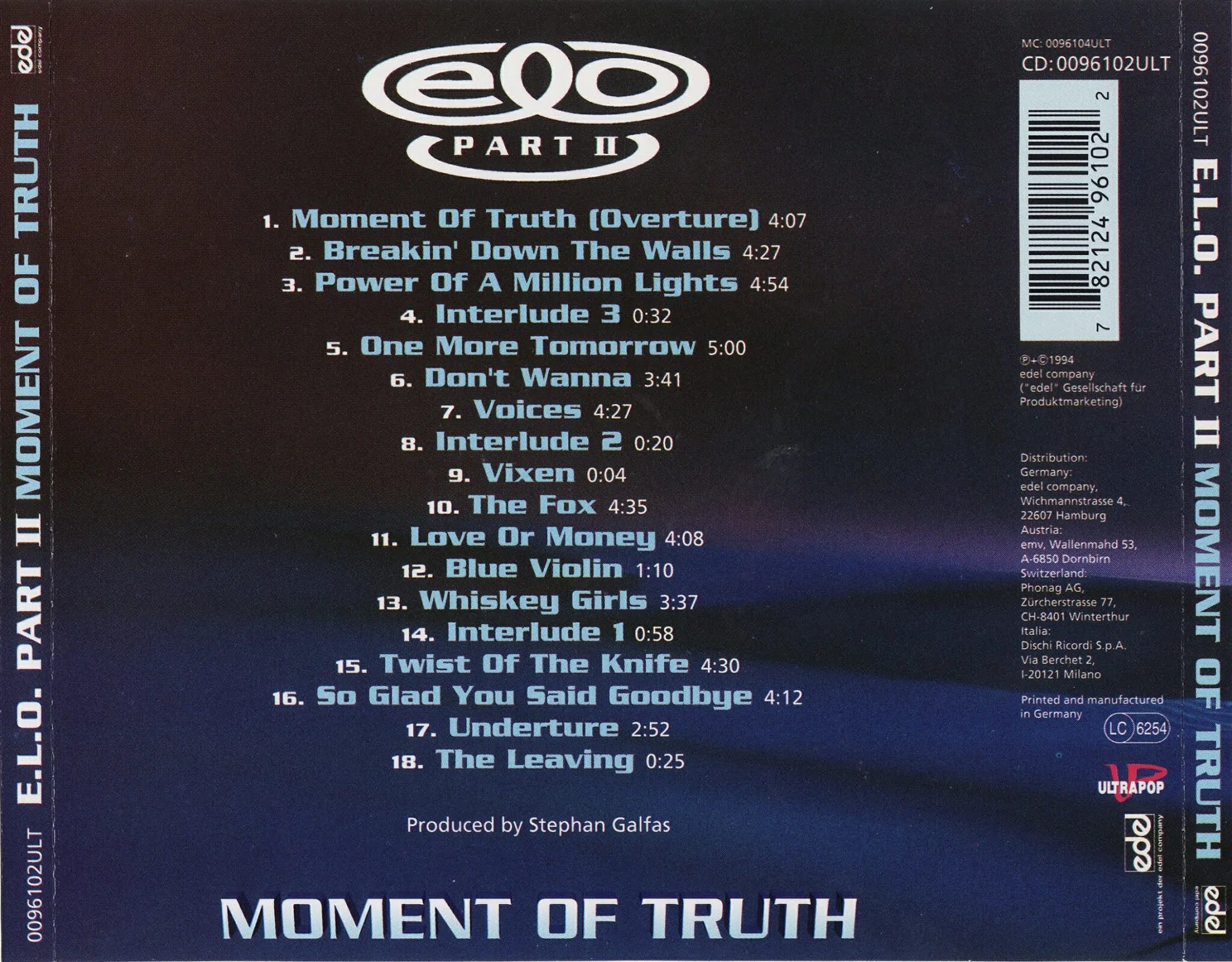 Electric light orchestra part two. Electric light orchestra elo 2. «moment of truth» (1994).. electric light orchestra part ii - moment of truth. electric light orchestra out of the blue 1977.