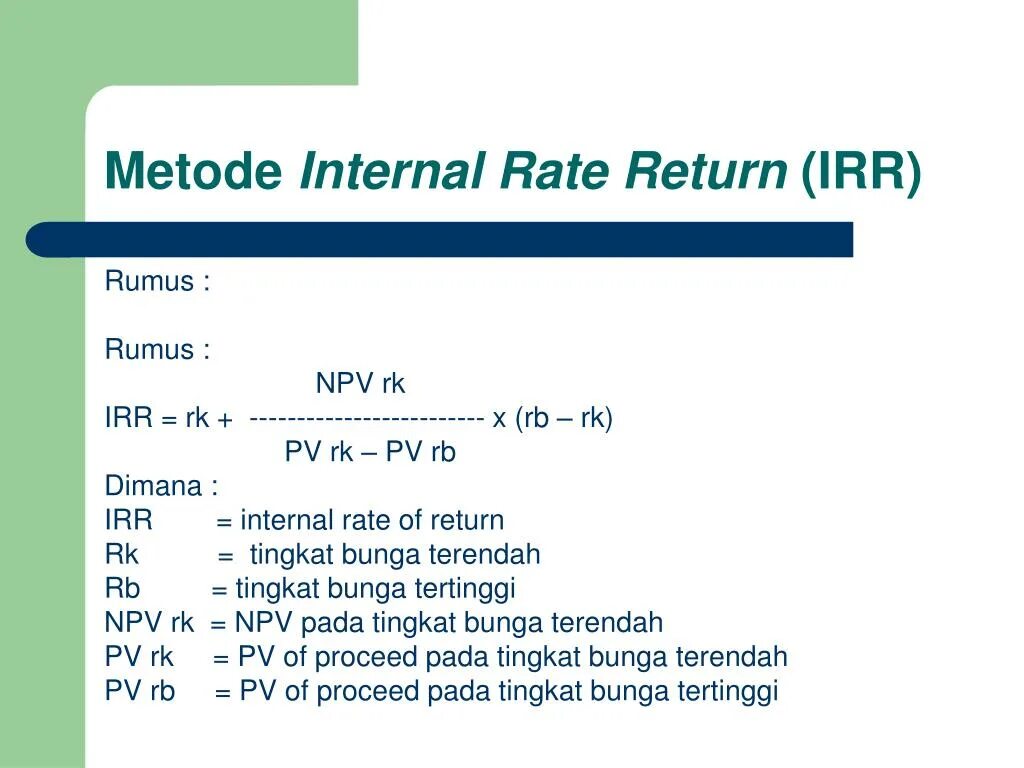 Internal rate