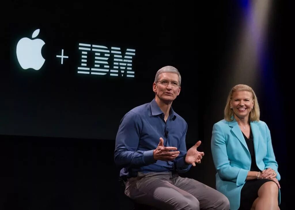 Ibm apple. Тим Кук IBM. IBM И Apple. Партнеры эпл. Альянс Apple IBM.