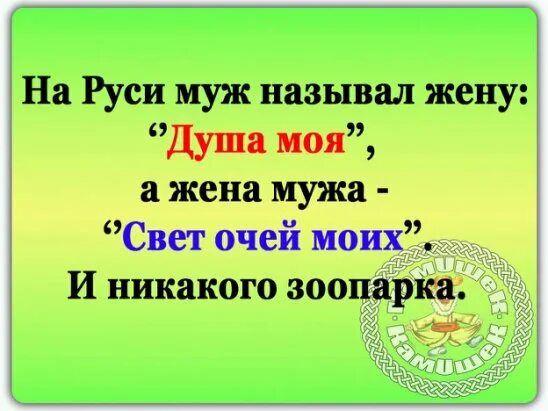 Душа моя свет очей моих и никакого зоопарка. Свет очей моих. На Руси муж называл жену душа моя. Душа моя свет очей. Как звали мужа татьяны