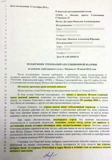 Апелляция новые доводы