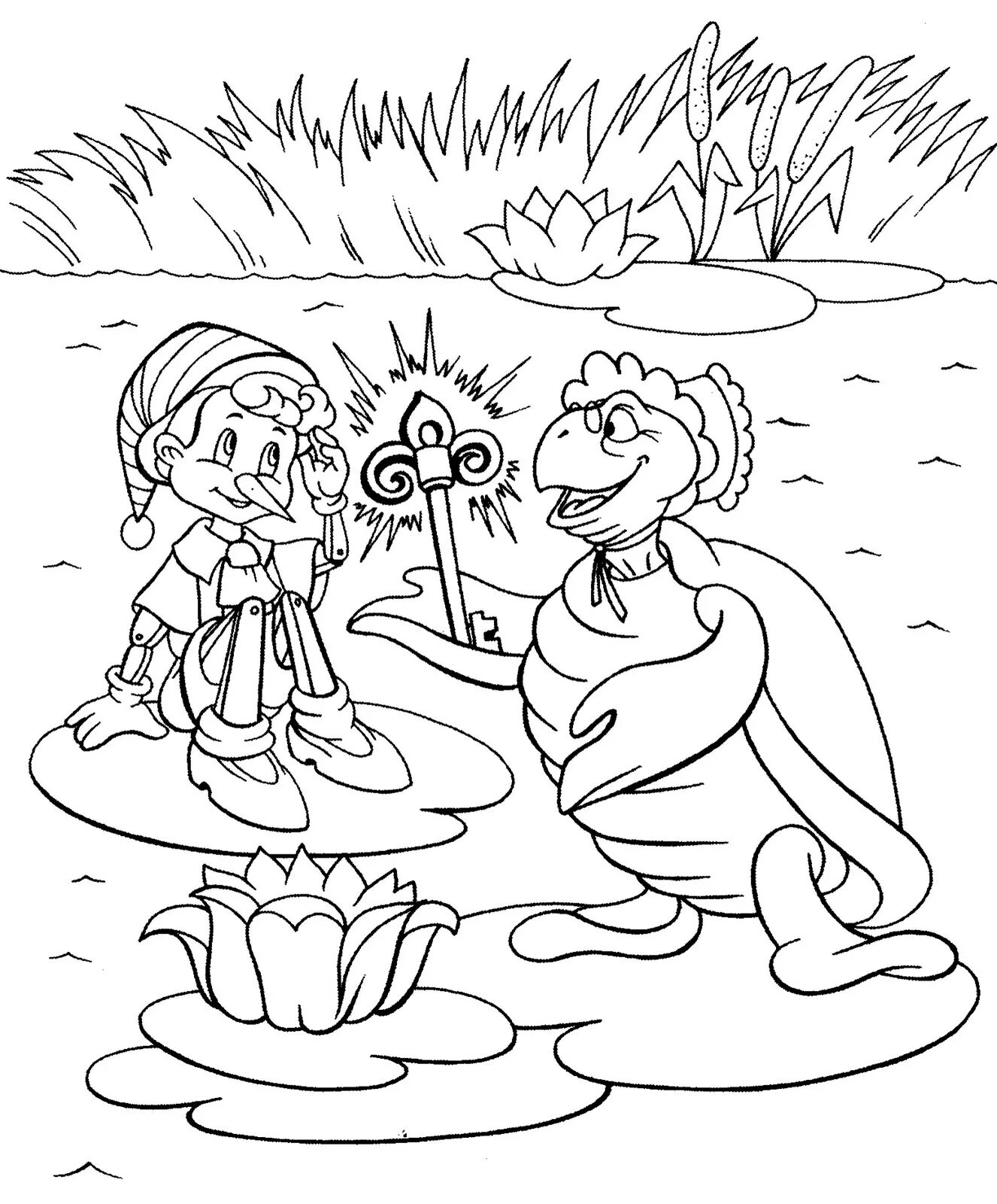 Иллюстрации к сказкам раскраски. Буратино и черепаха Тортилла. Черепаха Тортилла золотой ключик. Буратино и черепаха торти ла. Черепаха Тортила Буратино.