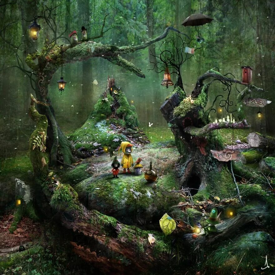 Волшебный мир заколдованной. Иллюстрации Александера Янссона (Alexander Jansson). Сказочные леса.