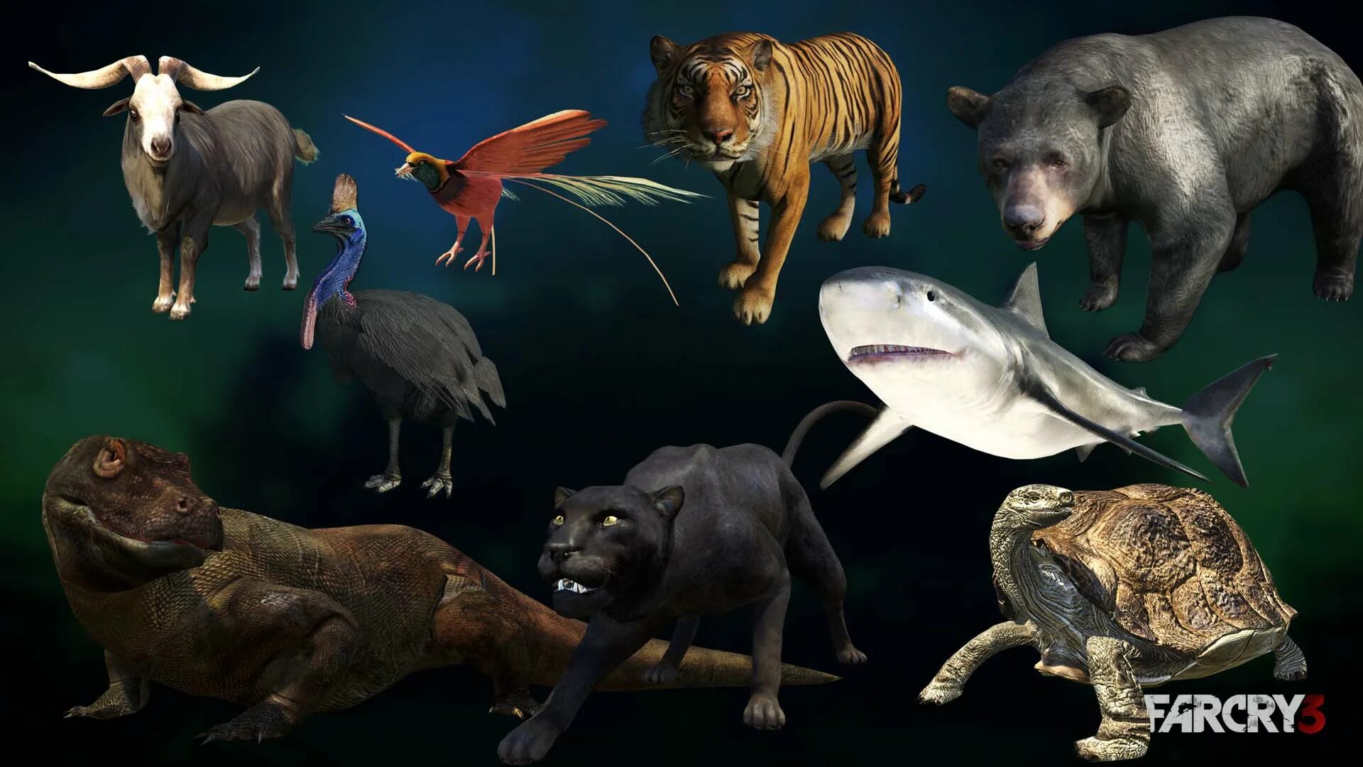 Игры разные звери. Фар край 3 животные. Far Cry 3 animals.