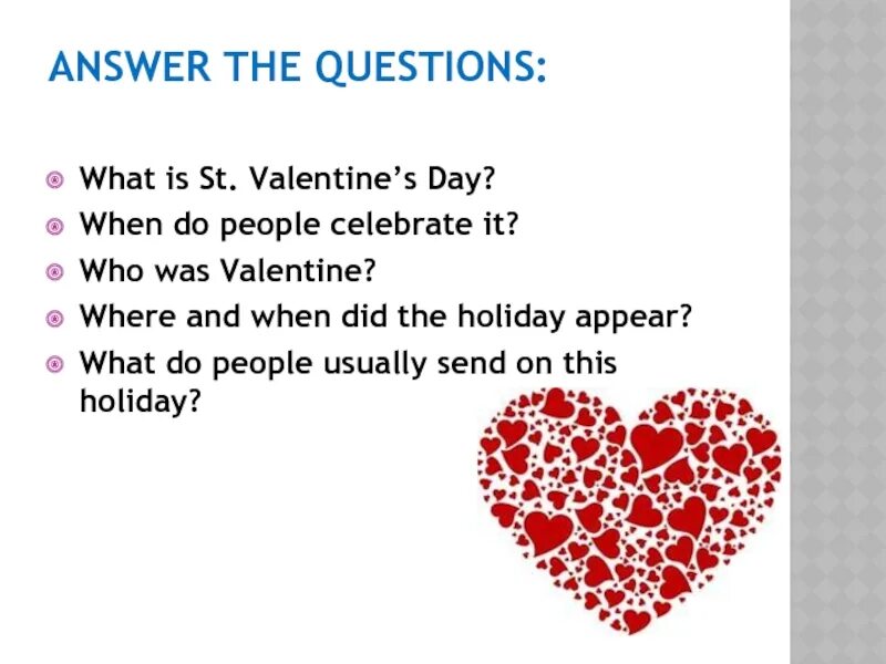 Valentines day questions