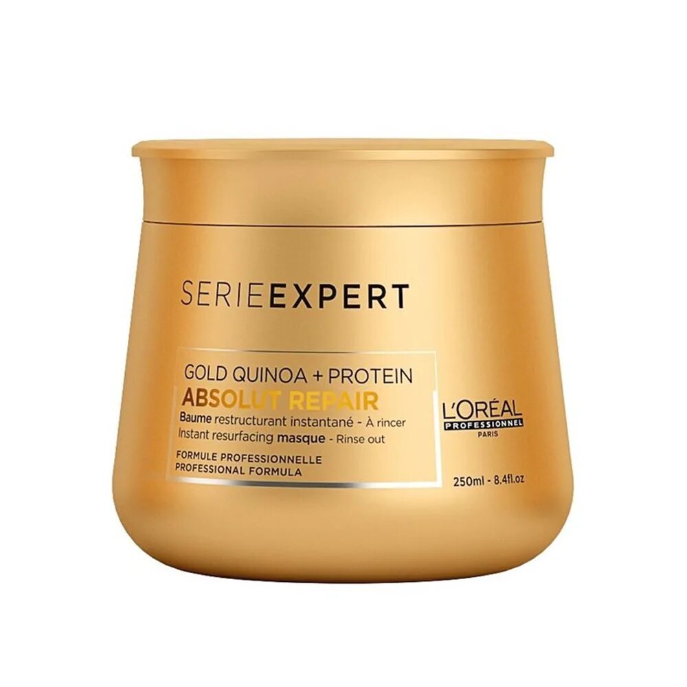Loreal маска. Loreal serie expert gold quinoa protein маска с серой крышкой. loreal absolute repair маска золотая восстанавливающая 500мл бс. показать в магазине dm маска золотая лореаль для лица.