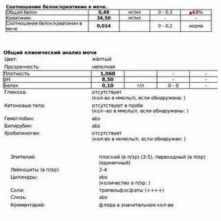 Креатинин в моче кота