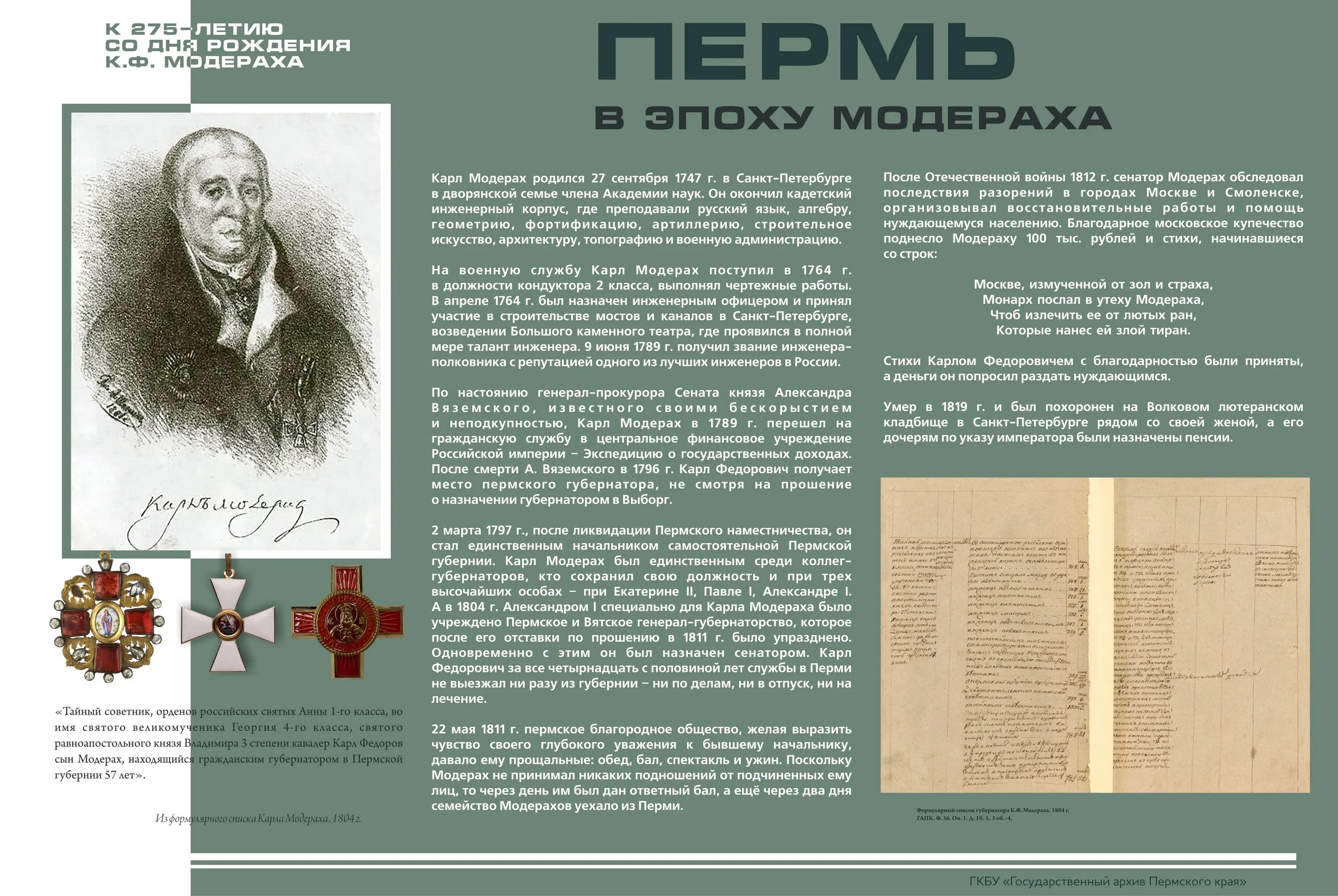 Модерах пермь. Первый губернатор перми модерах.