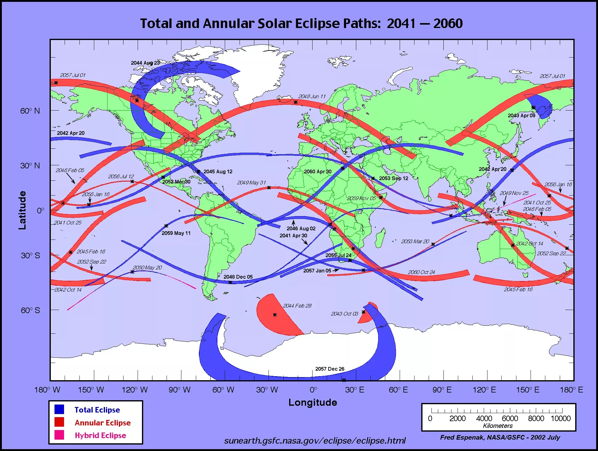 Карта солнечного затмения 8 апреля