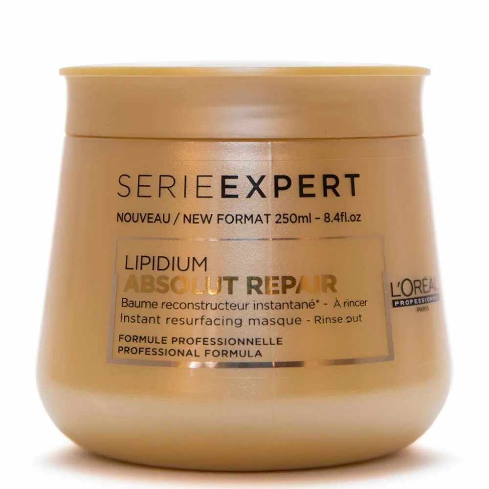 Маска лореаль эксперт. Абсолют Липидиум лореаль. Loreal Professionnel Expert Absolut Repair Lipidium. Loreal Absolut Repair маска. Лореаль Липидиум маска.