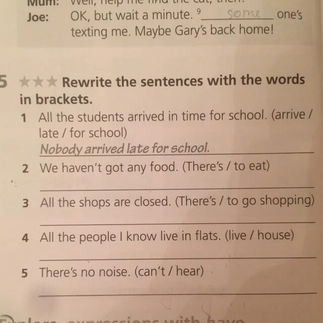 Rewrite the sentences with the Words in Brackets. Rewrite the sentences using the Words in Brackets. Rewrite the sentences with the Words in Brackets in the. Word in Brackets. Write questions use the words below