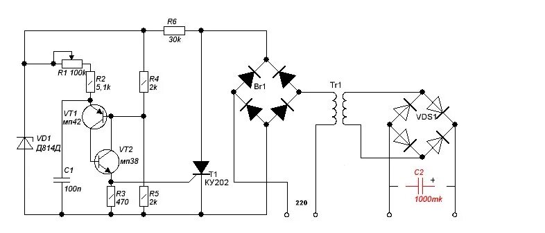 Схема регулятора зарядки на тиристоре. Регулятор для зарядки автомобильного аккумулятора на ку 202. Зарядник для аккумулятора автомобиля на тиристоре ку202н. Схема регулятора тока для зарядного устройства на тиристоре. Ку202н зарядное устройство