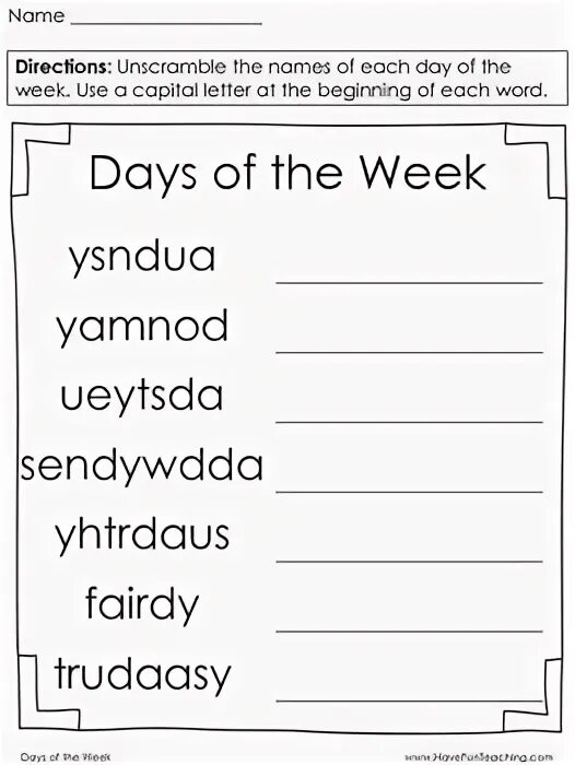 Days of the week worksheets for kids. Days of the week задания. Дни недели Worksheets. Days of the week Unscramble. Рабочие листы Days of the week.