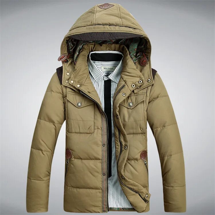 Модные молодежные зимние куртки для парней 2024 Купить пуловеры JERFER JERFER Herren Winter Länge Zipper Hoodie Verdickt Wind Be