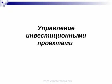 Государственное управление инвестиционными проектами