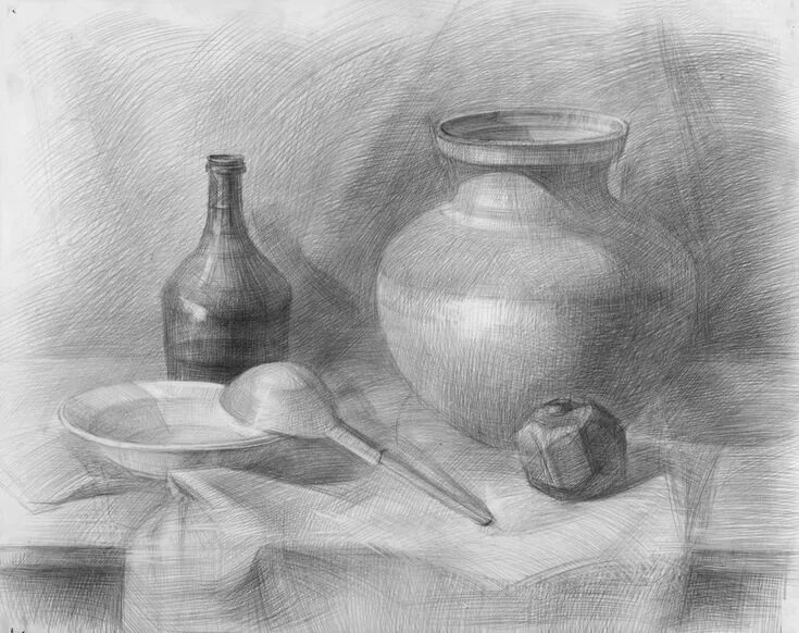 Тональная зарисовка. Скетч фрукты карандашом. Андрияка гризайль. Натюрморт в графике. Тональная зарисовка.