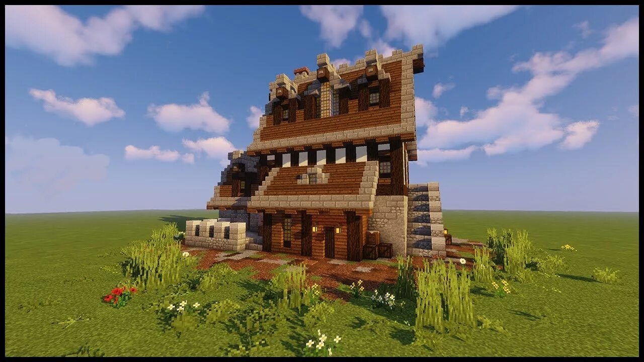 Minecraft build house tutorial. Big medieval house майнкрафт. средневековый дом в майнкрафте. красивый средневековый дом.