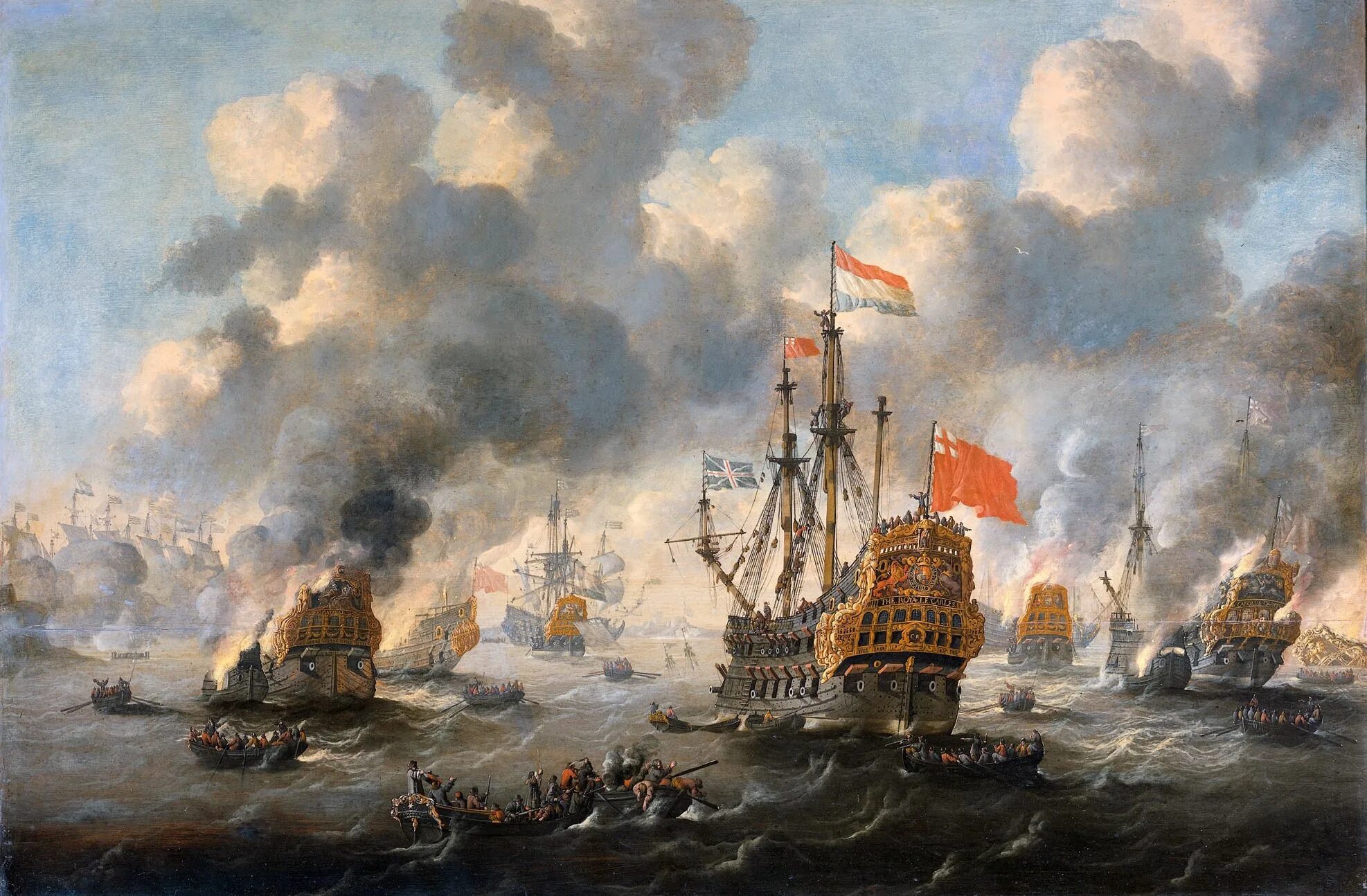 Виллем Ван де младший Вельде пушечный залп. Картины Ван де Вельде морские битвы. Брандеры в Чесменском сражении.