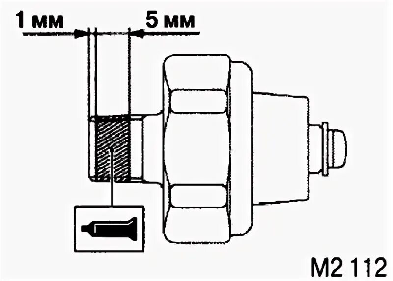 Removal and installation of the oil pressure sensor (Mitsubishi L200 4, 2005-201